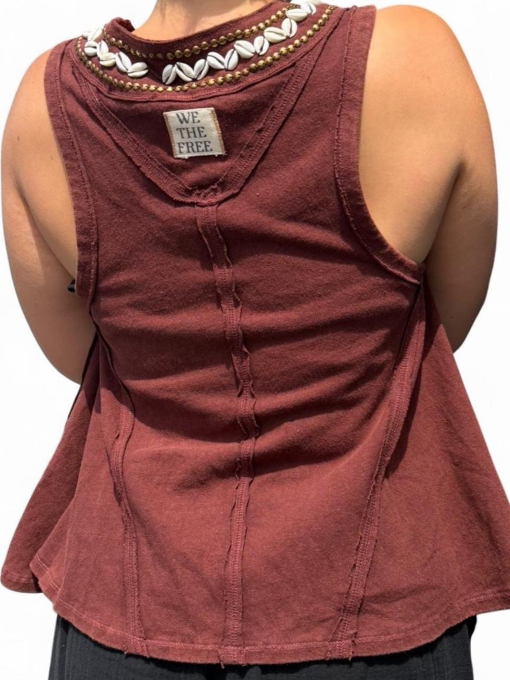 Free people shell embroidered vest statement summer blouse - Picture 6 of 7